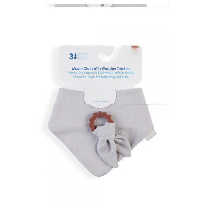 Silikon Diş Kaşıyıcılı Müslin Önlük 736 Gri