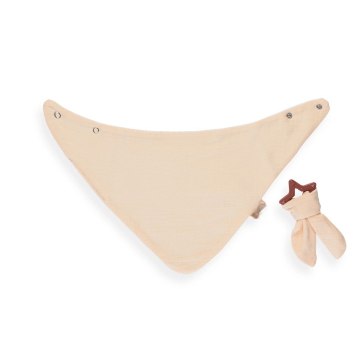 Silikon Diş Kaşıyıcılı Müslin Önlük 736 Somon