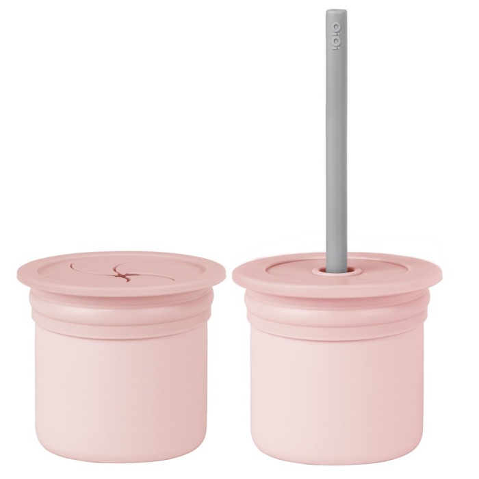 Ham+Hüp Pipetli Silikon Bardak Seti Pinky Pink / Powder Grey