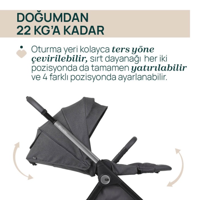 Bellagio Bebek Arabası Black Satin