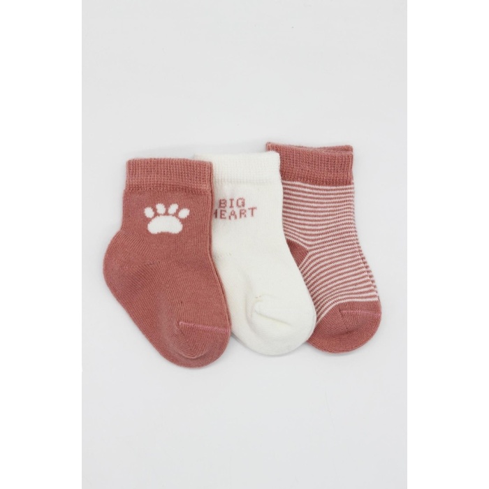 3Lü Penye Soket Çorap BS10110 Pudra