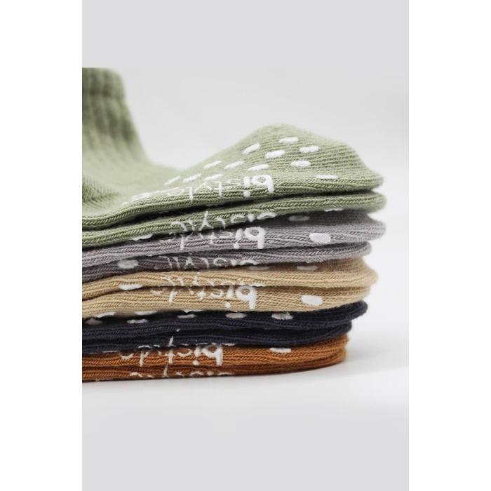 5Li Penye Kaymaz Düz Soket Çorap 10121 Yeşil