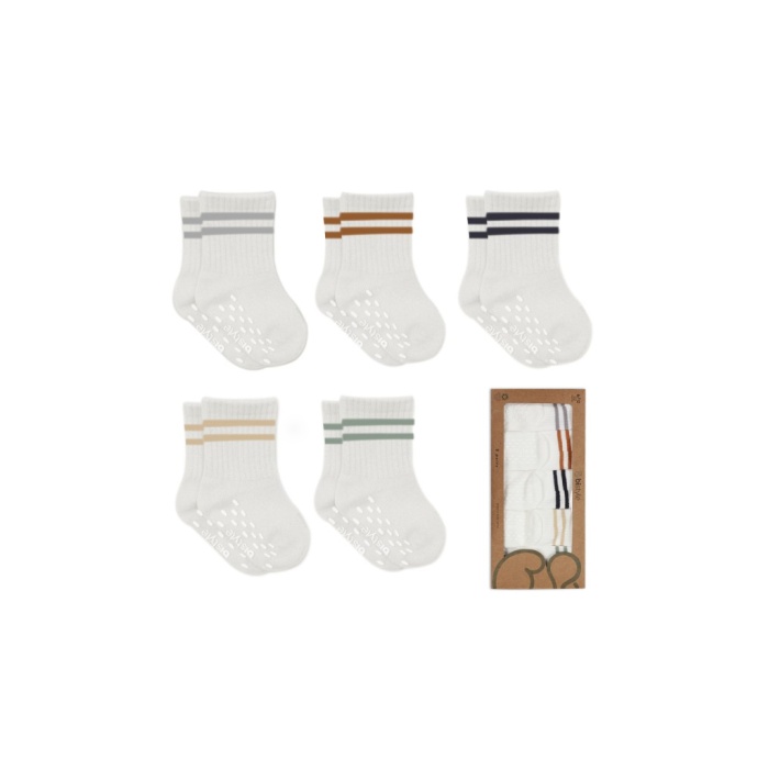 5Li Penye Kaymaz Çember Soket Çorap 10122 Ekru
