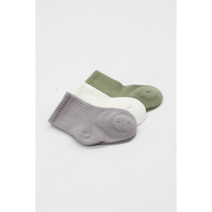 Koala Boy 3lü Penye Soket Çorap 10133 Gri