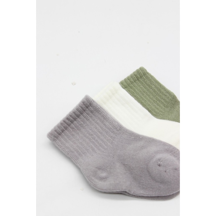 Koala Boy 3lü Penye Soket Çorap 10133 Gri