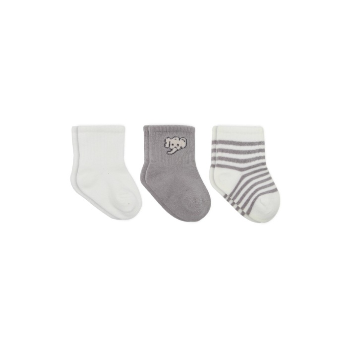 Elephant Boy 3lü Penye Soket Çorap 10135 Ekru