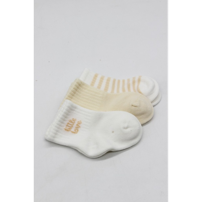 Little Love Girl 3lü Penye Soket Çorap 10137 Ekru