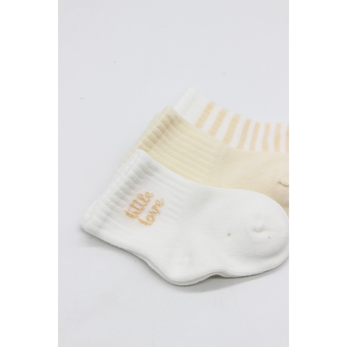 Little Love Girl 3lü Penye Soket Çorap 10137 Ekru
