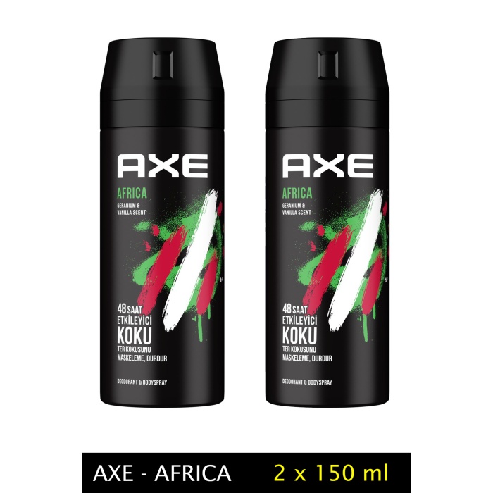 2 Adet Axe Africa Erkek Deodorant Sprey 150 ml