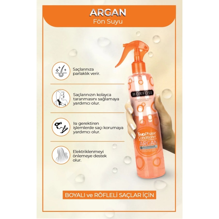 Argan Çift Fazlı Kondisyoner Fön Suyu 400 ML  - mrfs
