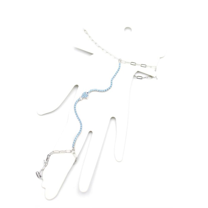 Mavi Taşlı Balık Şahmeran - Gümüş