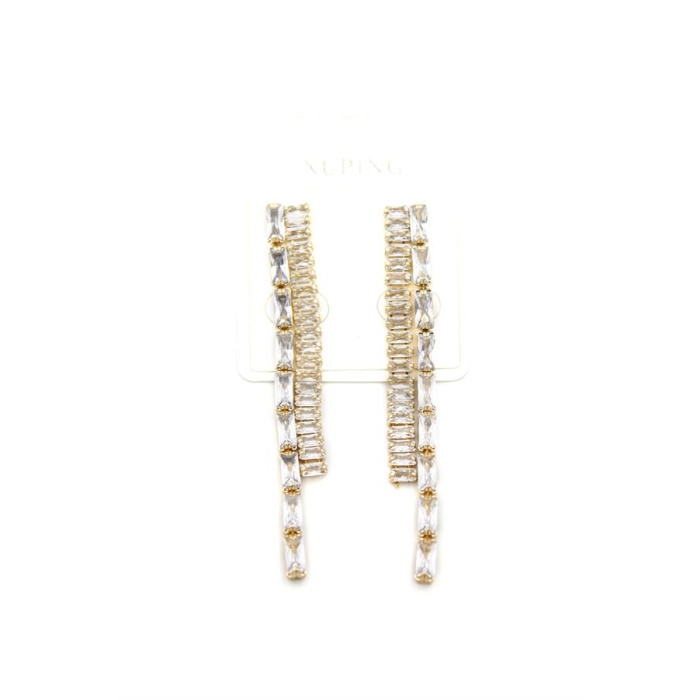 Taşlı Sallantılı Küpe - Altın