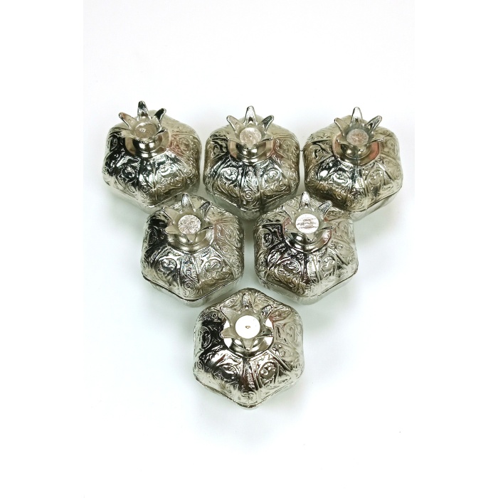 6 Lı Mini Eskitme Osmanlı Temalı Açık Renk Nar Lokumluk Sunum