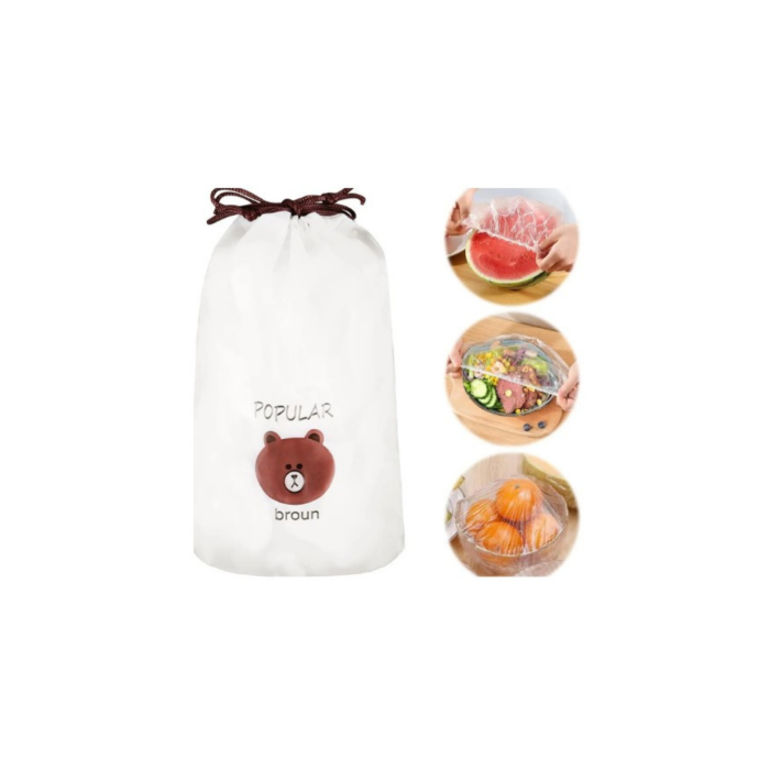 100 Adet Tazelik Koruyucu Tabak Tencere Gıda Bonesi  Çok Amaçlı Pratik Kapak Tencere Bonesi