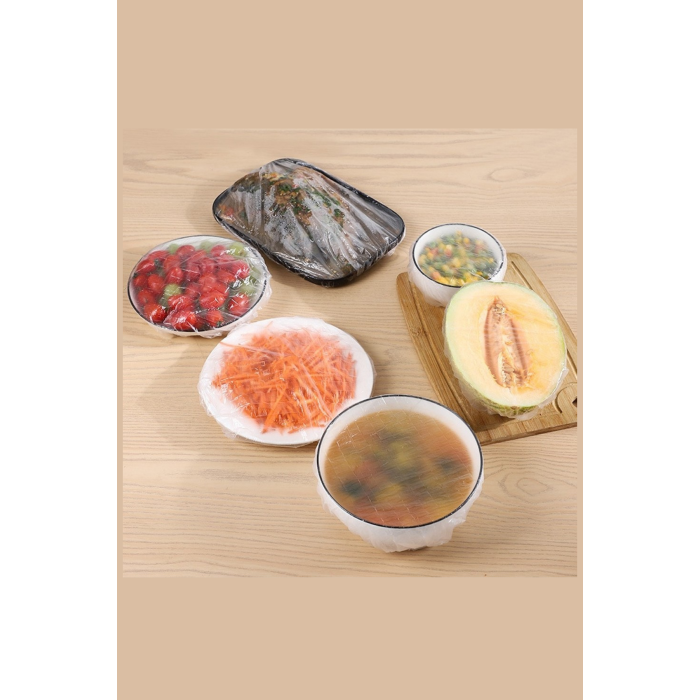 100 Adet Tazelik Koruyucu Tabak Tencere Gıda Bonesi  Çok Amaçlı Pratik Kapak Tencere Bonesi