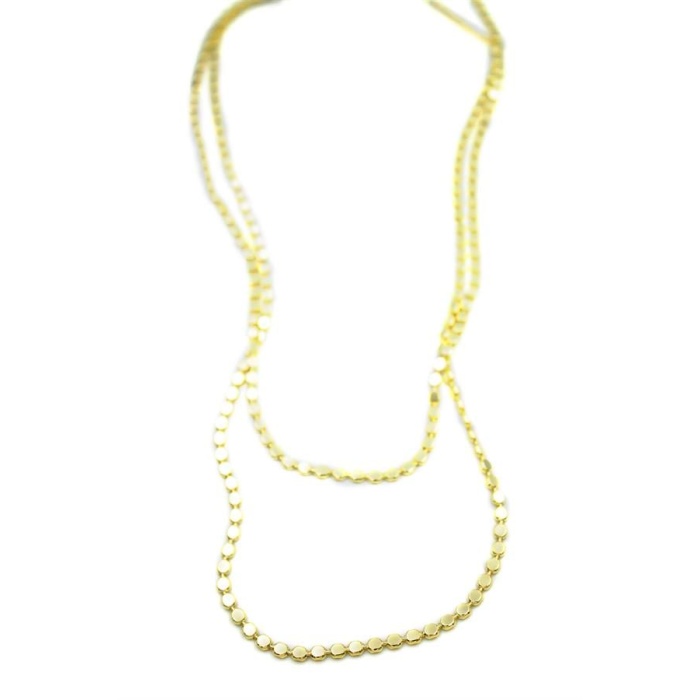 Ezme Zincir Kolye - 90cm - Altın