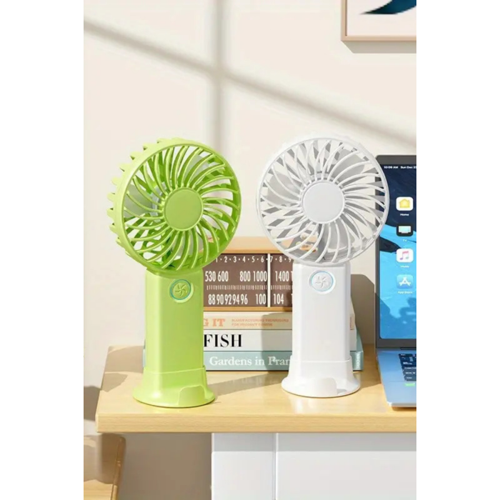 3 Hız Kademeli Şarjlı Sessiz El Vantilatörü Telefon Tutucu Özellikli El Masa Fanı