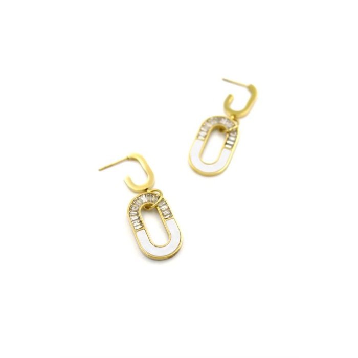 Baget Taşlı  Küpe - Altın