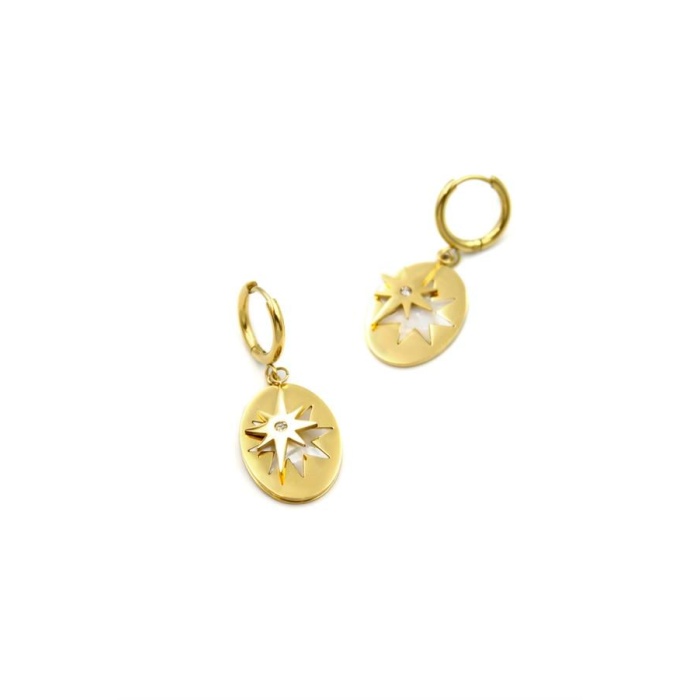 Kutup Yıldızı Sallantılı Küpe - Altın