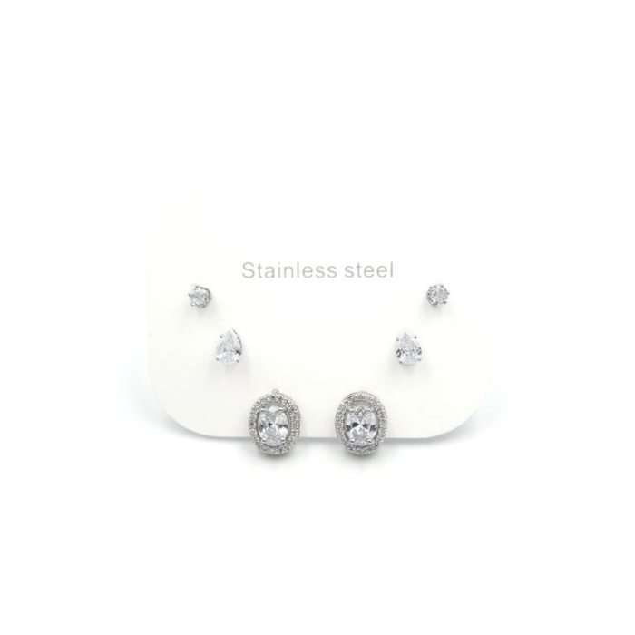 Çoklu Taşlı Küpe - Gümüş