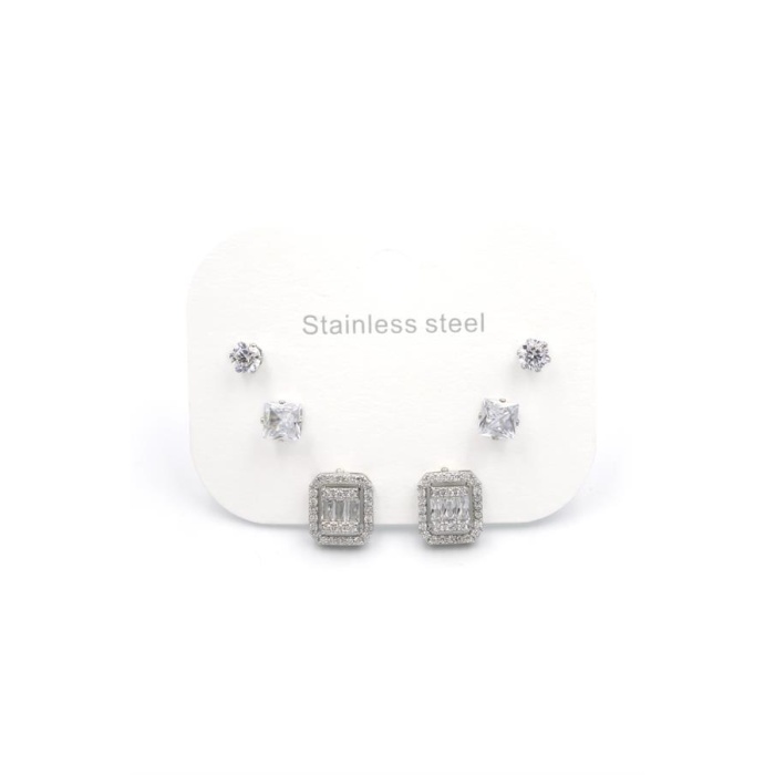 Çoklu Taşlı Küpe - Gümüş