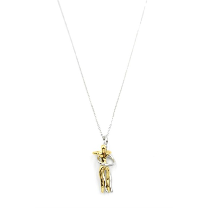 Sarılan Çift Kolye - Gümüş