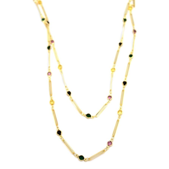 Taşlı Kolye - Altın