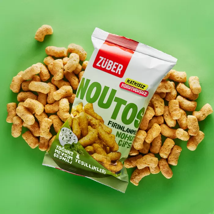 NessiWorld Noutos Fırın Nohut Cipsi 55 Gr Yoğurt ve Mevsim Yeşillikleri