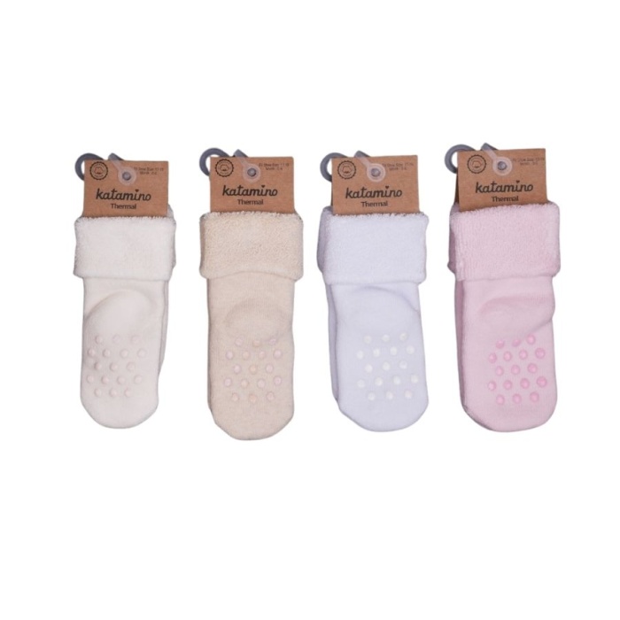 NessiWorld Beru Katlamalı Absli Kız Bebek Havlu Soket Çorap K42260 Asorti