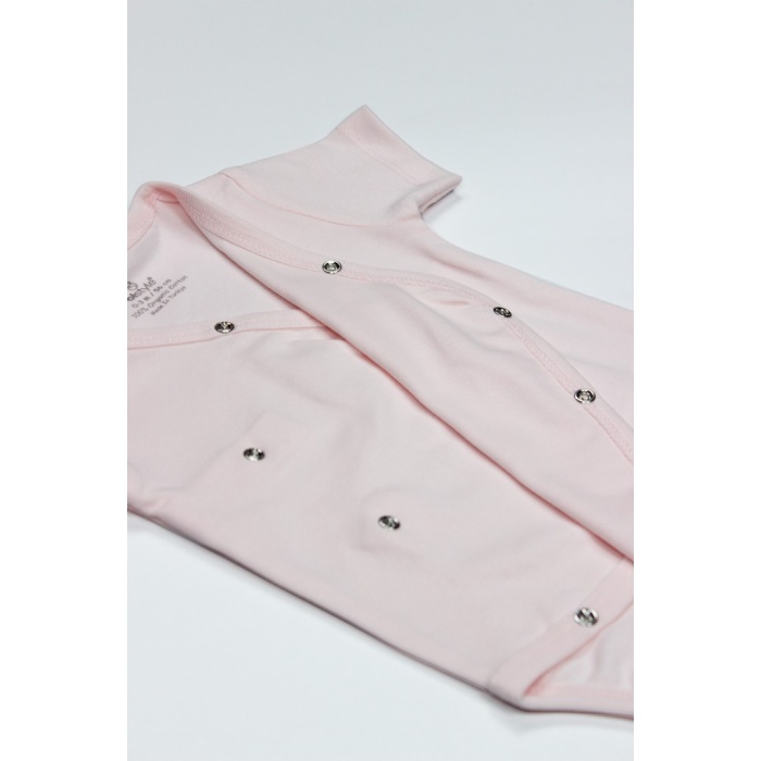 Organik Natural Basic Style Kruvaze Yarım Kol Body BS17101 Pembe