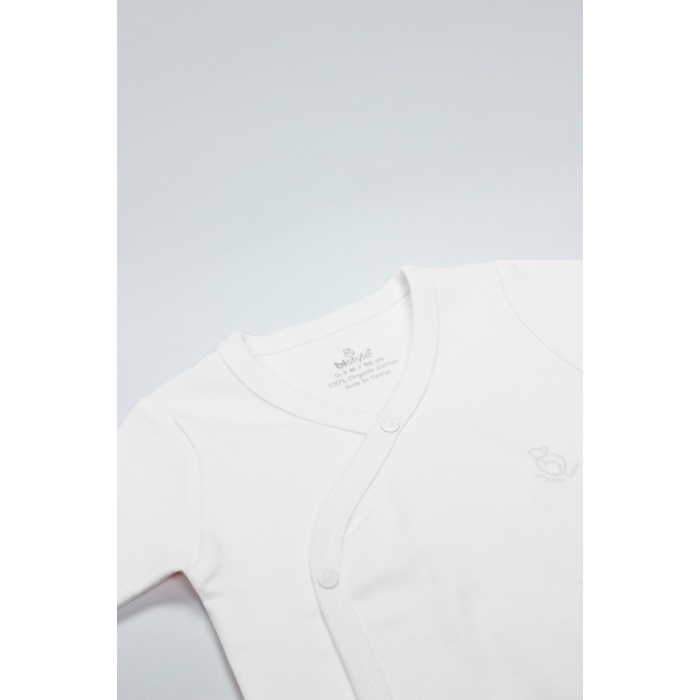 Organik Natural Basic Style Kruvaze Yarım Kol Body BS17101 Beyaz