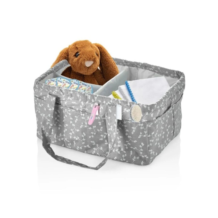 Katlamalı Anne & Bebek Organizer 795 Gri Çiçek