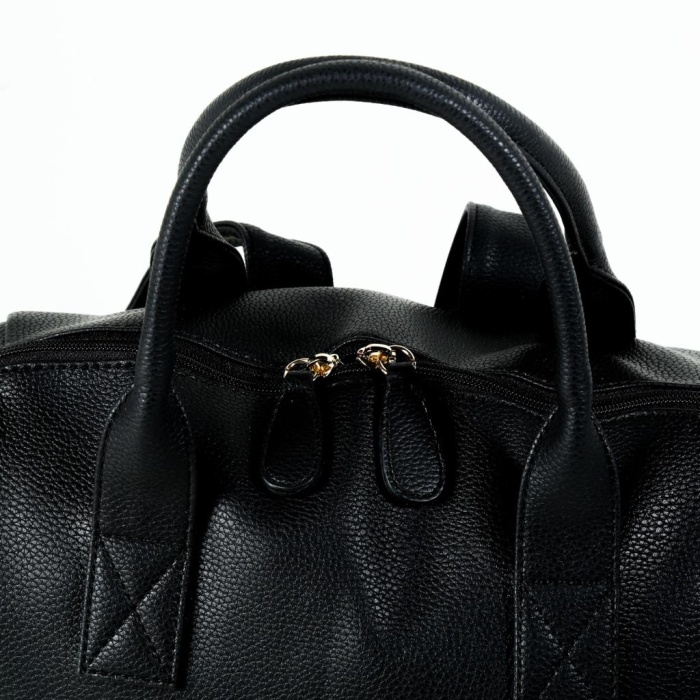 Kitty Deri Anne Bebek Bakım Sırt Çantası 7271 Siyah