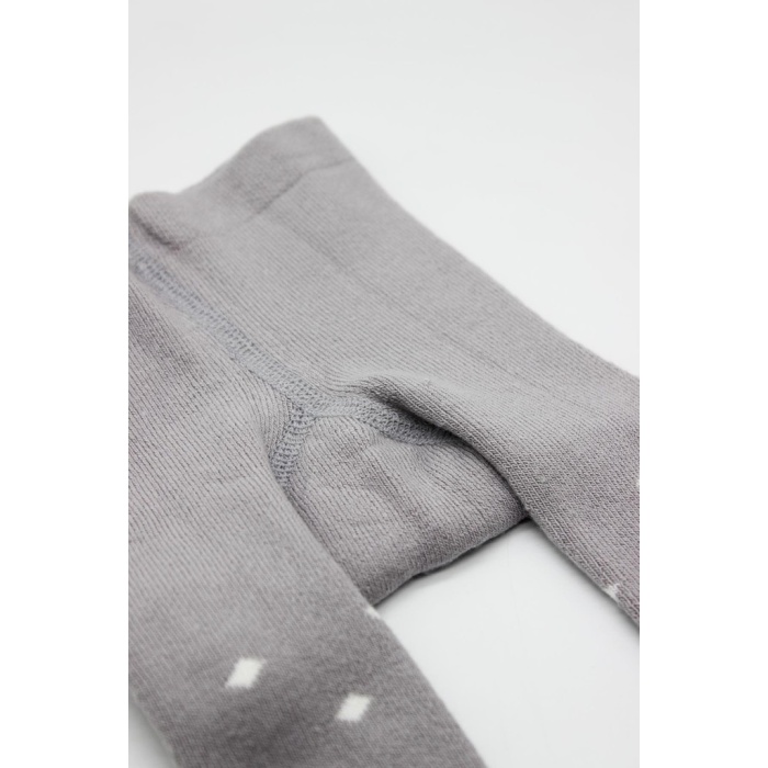 NessiWorld Tekli Puan Kaymaz Havlu Külotlu Çorap BS50502 Gri