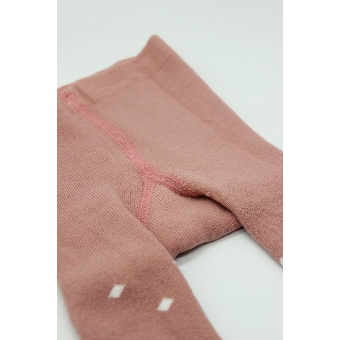 NessiWorld Tekli Puan Kaymaz Havlu Külotlu Çorap BS50502 Pudra