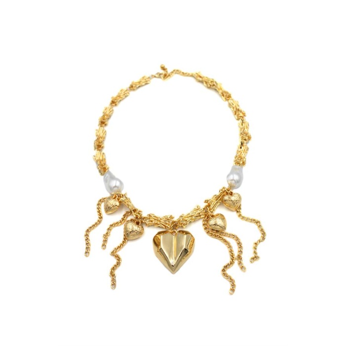 Metal Kalp Kolye - Altın