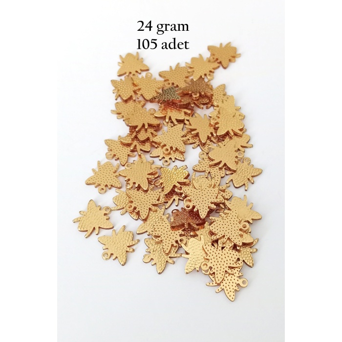 Oya Abiye Bileklik Kolye Pleksi Metalik Plastik Pul Altın Renk 24 gram 105 adet - BNC541