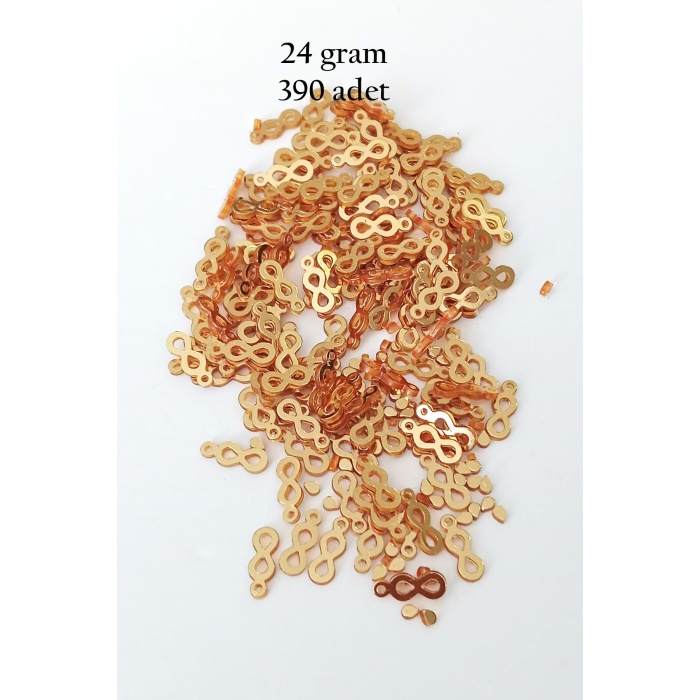 Oya Abiye Bileklik Kolye Pleksi Metalik Plastik Pul Altın Renk 24 gram 390 adet - BNC547
