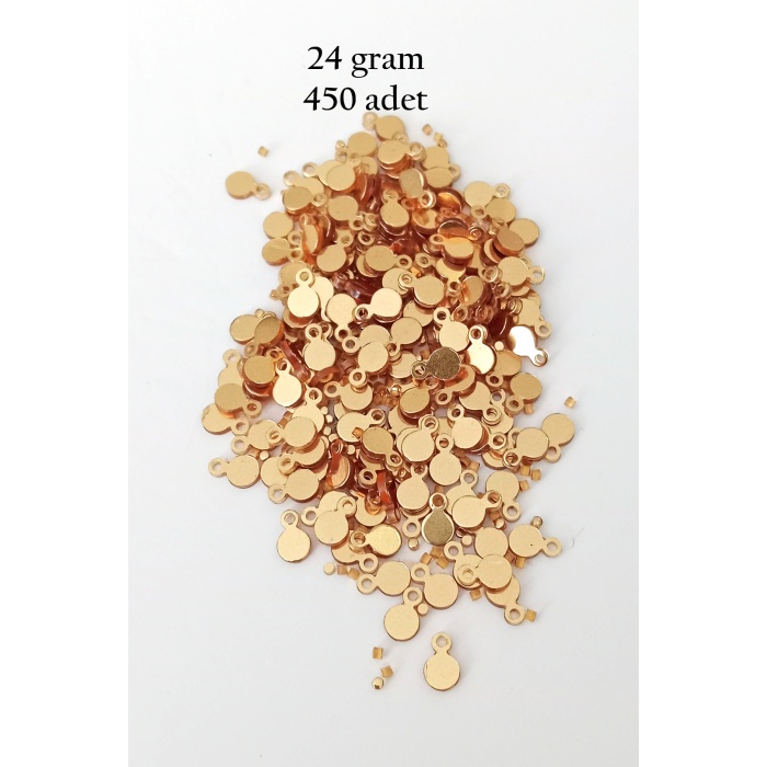 Oya Abiye Bileklik Kolye Pleksi Metalik Plastik Pul Altın Renk 24 gram 450 adet - BNC557