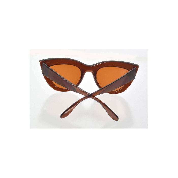Kahverengi Çerçeve Cat Eye Kadın Güneş Gözlüğü - Moda Gözlük