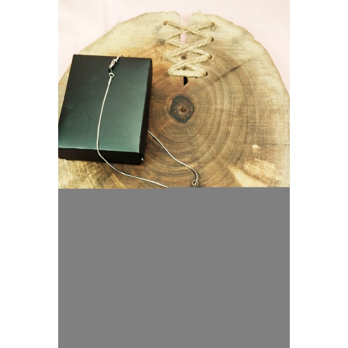 Aventurin Doğal Taşı Zincirli El Yapımı Kolye Uç: 2 cm Zincir: 20 cm Kutulu