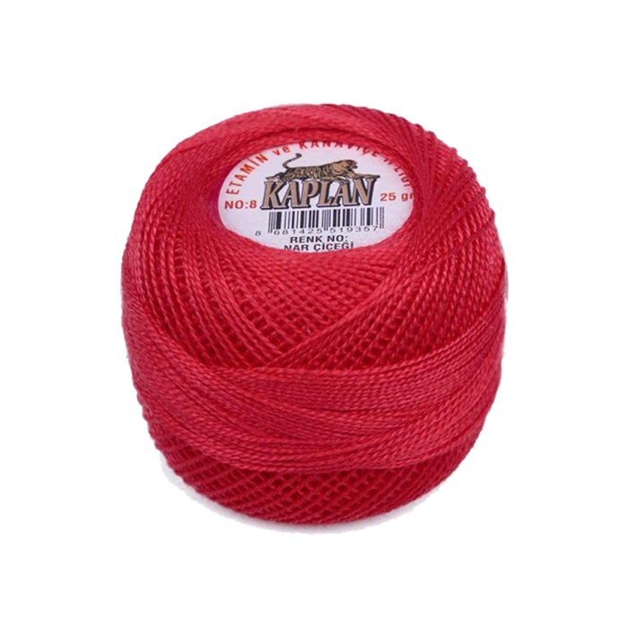 3 Adet Kaplan Etamin Ve Kanaviçe İpi 8 No Kod/Renk: NAR ÇİÇEĞİ - 842 - 997 - Ryl