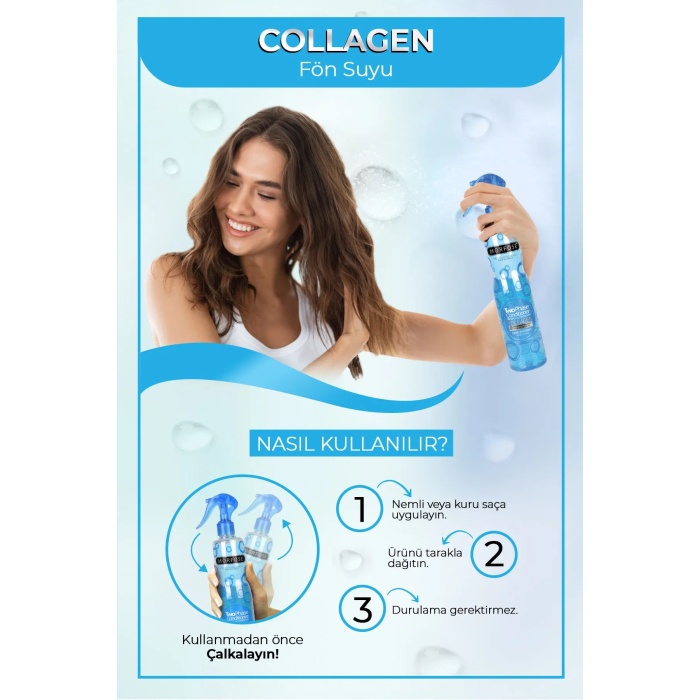 Kolajen Çift Fazlı Kondisyoner Fön Suyu 400 ML - mrfs