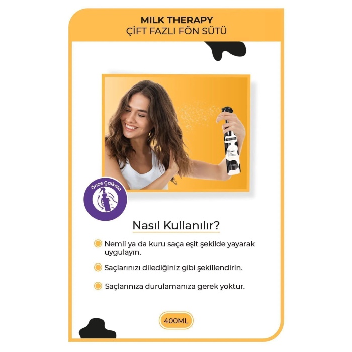 Milk Therapy Çift Fazlı Kondisyoner Fön Suyu 400 ML - mrfs