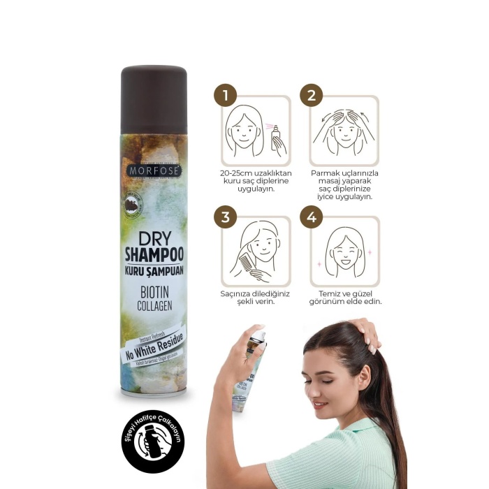 Kuru Şampuan Biotin Collagen 200 ML - Kahverengi Saçlar - mrfs