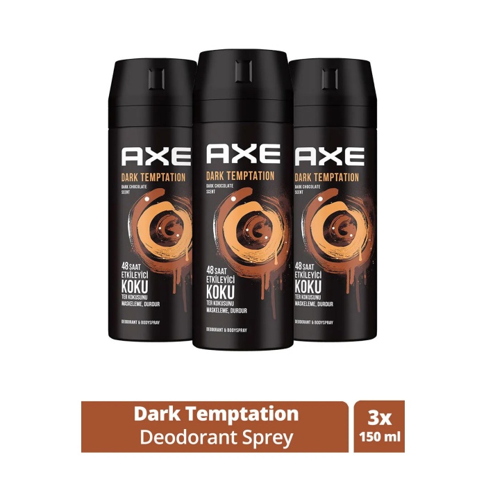 3 Adet Axe Dark Temptatıon Bay Parfüm Kofre 150 ml