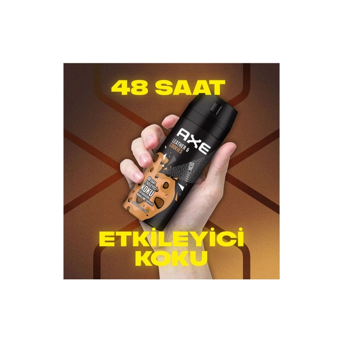 2 Adet Axe Erkek Sprey Deodorant Leather & Cookies 48 Saat Etkileyeci Koku 150 ml