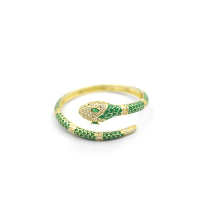 Zirkon Yılan Bilezik - Yeşil