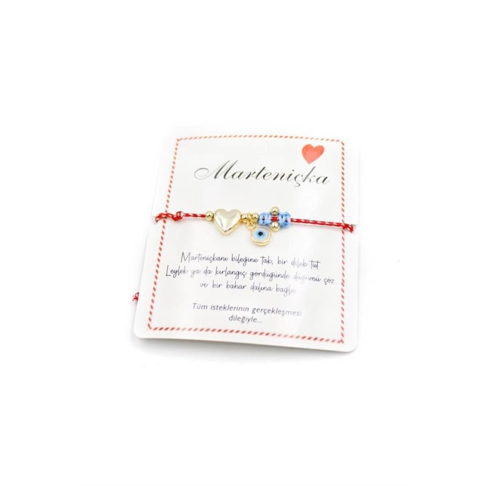 Kalp Marteniçka Bileklik - Kırmızı
