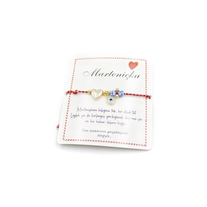 Kalp Marteniçka Bileklik - Kırmızı